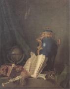 Henri-Horace Roland de La Porte Still Life with a Vase of Lapis a Globe and Bagpipes (san 05) china oil painting reproduction